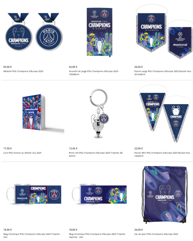 image.png 챔피언스리그  우승 관련 신상품들로 가득 차버린 PSG 오피셜 샵 ㅋㅋㅋ.JPEG