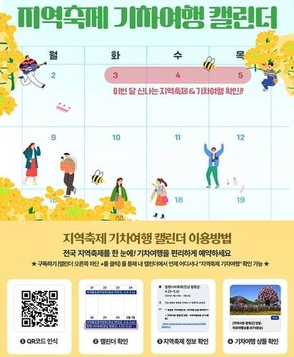 ▲ 지역축제 캘린더 포스터. 코레일 제공