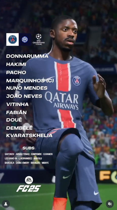 PSG 인스타그램 캡처