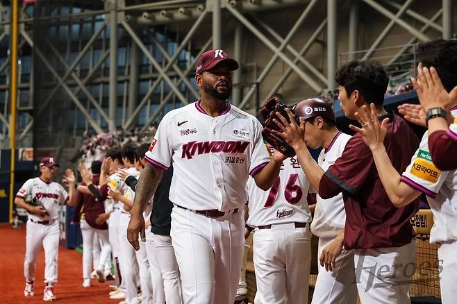 KBO리그 복귀전에서 승리를 따낸 키움 라울 알칸타라 [키움 히어로즈 제공. 재판매 및 DB 금지]