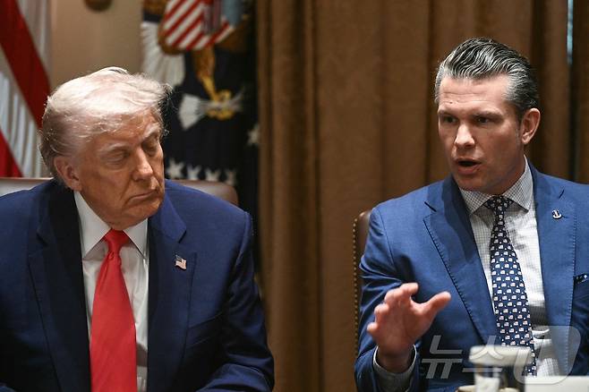 도널드 트럼프 미국 대통령, 피트 헤그세스 국방장관./ⓒ AFP=뉴스1 ⓒ News1 우동명 기자