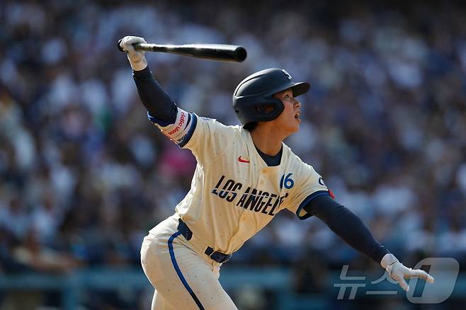 LA 다저스 김혜성이 3일 오전 11시 10분(한국시간) 미국 캘리포니아주 로스앤젤레스 다저스타디움에서 열리는 2025 메이저리그 뉴욕 메츠와 홈 경기에 유격수로 선발 출전할 예정이다. ⓒ AFP=뉴스1