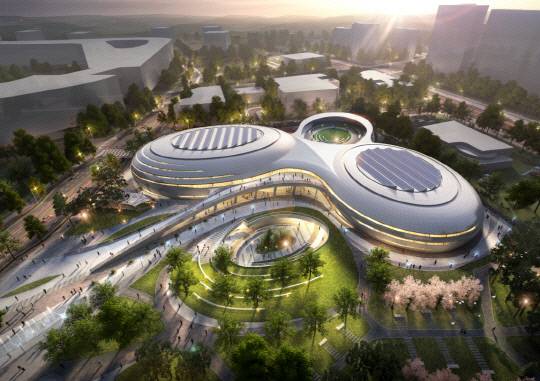 2027 충청 하계세계대학경기대회 '탁구' 경기장으로 검토되고 있는 정부세종청사체육관 조감도. 행복청 제공