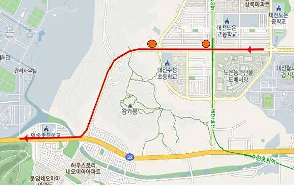 대전시 제70회 현충일 교통특별대책 중 셔틀버스 운행구간 [사진=대전시]