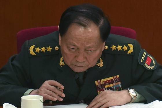 지난 3월 5일 장유샤 중앙군사위원회 부주석이 전국인민대표대회 개막식에 참석했다. AP=연합뉴스