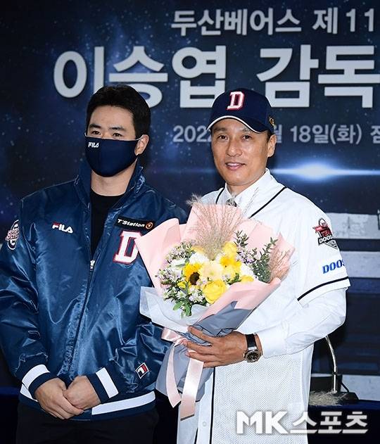취임식 당시의 이승엽 전 두산 감독. 사진=김영구 기자