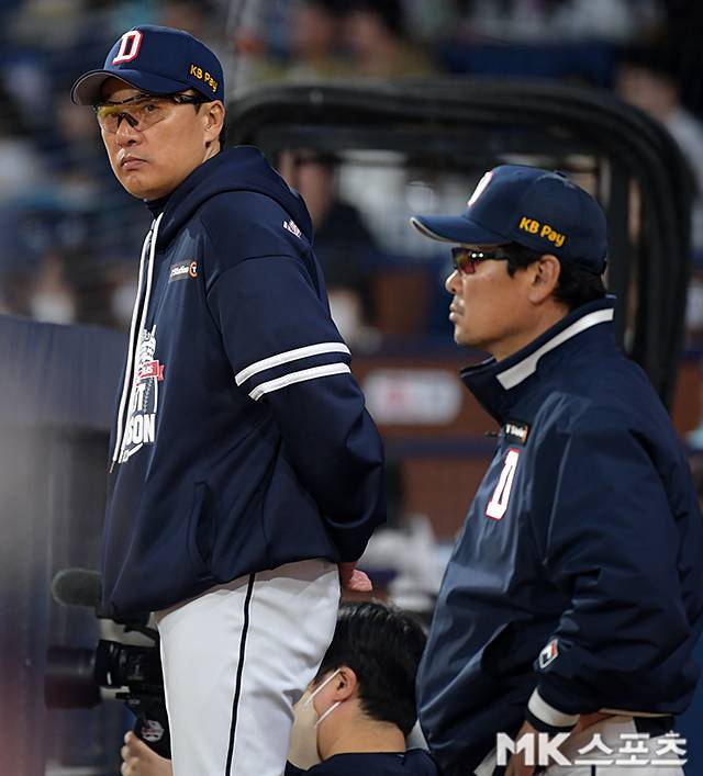 2023년 NC 다이노스와의 와일드카드 결정전 당시의 이승엽 전 두산 감독. 사진=천정환 기자