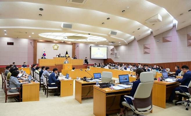 양주시의회가 2일 제378회 제1차 정례회 회의를 진행하고 있다./사진제공=양주시의회