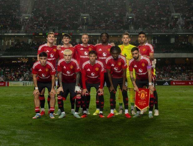 홍콩전에 나선 맨유 선수들./맨유 홈피
