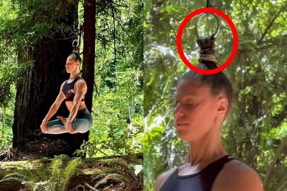 미국의 서커스 공연자 레일라 눈(사진)이 ‘머리카락으로 오래 매달리기’ 기네스 세계기록을 경신했다. 기네스월드레코드