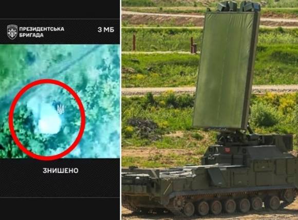 우크라이나 불라바 부대의 드론 조종사들이  러시아군의 주파크(Zoopark)-1 레이더 시스템(오른쪽 자료사진)을 파괴했다고 밝혔다. 우크라이나군 호르티차 작전전략그룹 제공