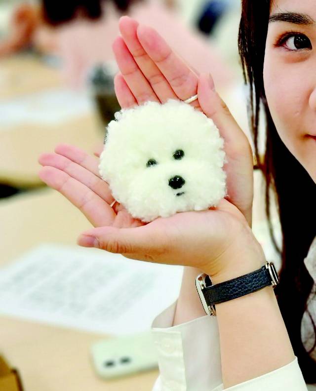 기자가 만든 펠트 공예품 비숑 모습.