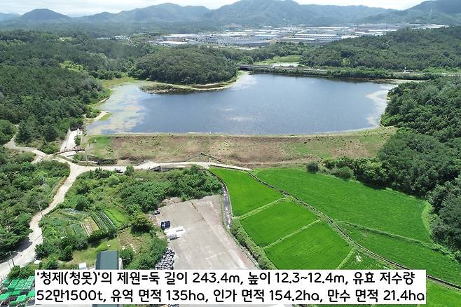 신라시대 명문 비석이 있다는 경복 영천 청제(청못)는 지금도 금호강 동편 드넓은 평야의 수리를 맡고 있는 저수지다. |세종문화유산재단 제공