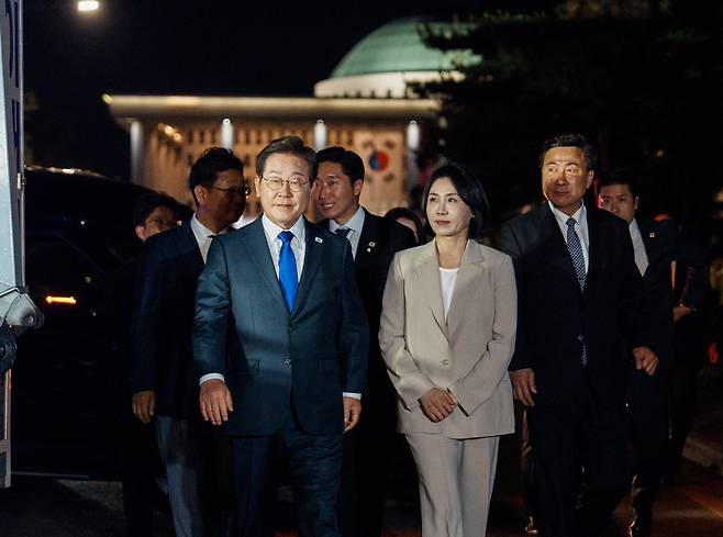이재명 제21대 대통령과 부인 김혜경 여사. 공동취재