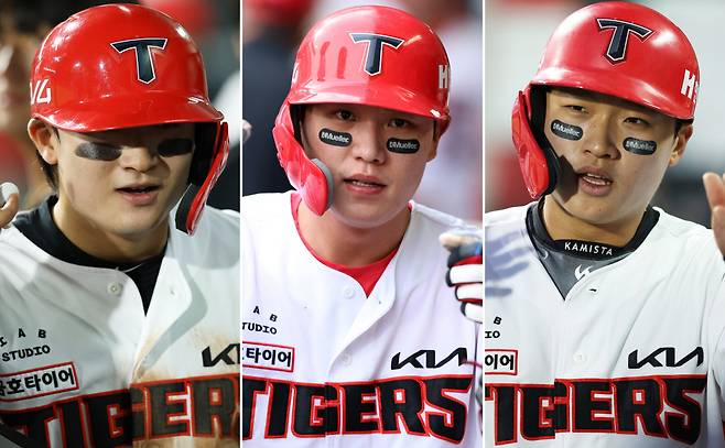 KIA 윤도현, 오선우, 김석환(왼쪽부터). KIA 타이거즈 제공
