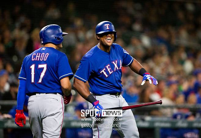 ▲ 텍사스 레인저스 시절 추신수와 아드리안 벨트레