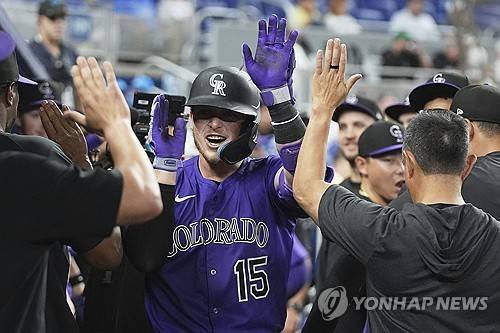 결승 홈런을 날린 헌터 굿맨 [AP=연합뉴스]