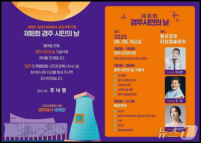 '제18회 경주시민의 날' 기념행사 포스터. (경주시청 홈페이지 갈무리) 2025.6.5/뉴스1