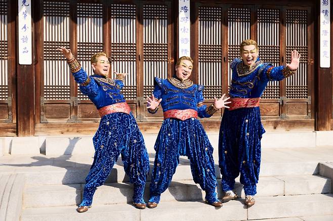 뮤지컬 '알라딘'의 지니 역 정원영, 정성화, 강홍석.(왼쪽부터) 사진 =에스앤코