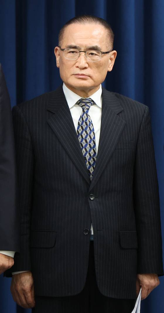 4일 서울 용산 대통령실 청사에서 열린 인사브리핑에 참석한 위성락 신임 안보실장. 대통령실사진기자단