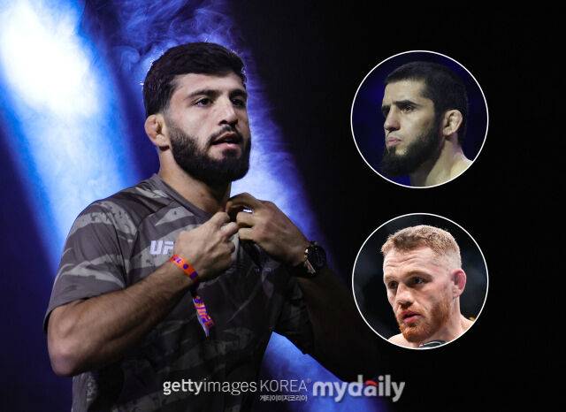 사루키안(왼쪽)이 마카체프(오른쪽 위)와 델라 마달레나의 경기 결과를 예상했다. /게티이미지코리아