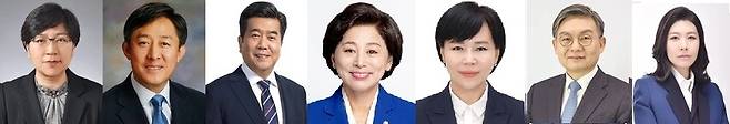 사진 왼쪽부터 정은경 더불어민주당 총괄선대위원장(전 질병관리청장), 양성일 전 보건복지부 제1차관, 강청희 더불어민주당 보건의료특별위원장, 남인순 의원, 전현희 의원, 김윤 의원, 신현영 전 의원