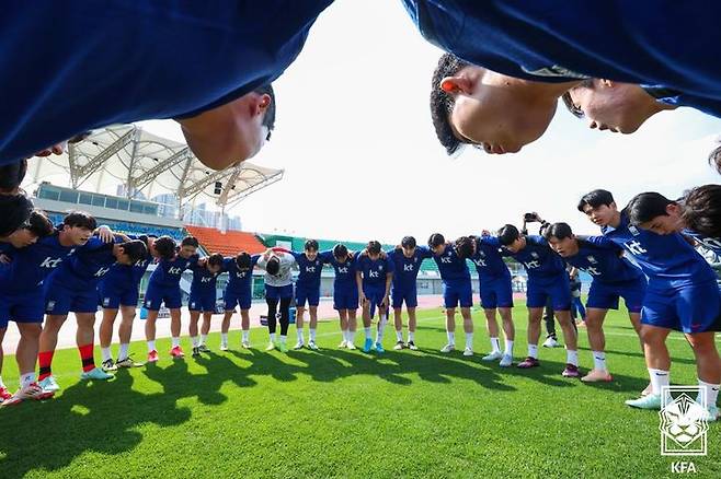 [서울=뉴시스] 남자 22세 이하(U-22) 축구대표팀. (사진=대한축구협회 제공) *재판매 및 DB 금지