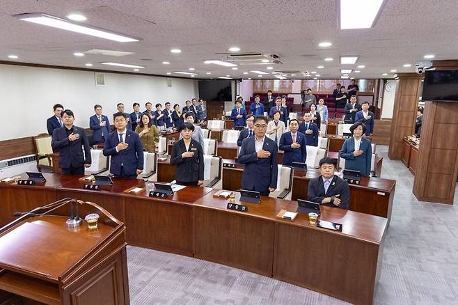 [순천=뉴시스] 5일 순천시의회에서 제287회 제1차 정례회가 열리고 있다. (사진=순천시의회 제공) 2025.06.05. photo@newsis.com *재판매 및 DB 금지