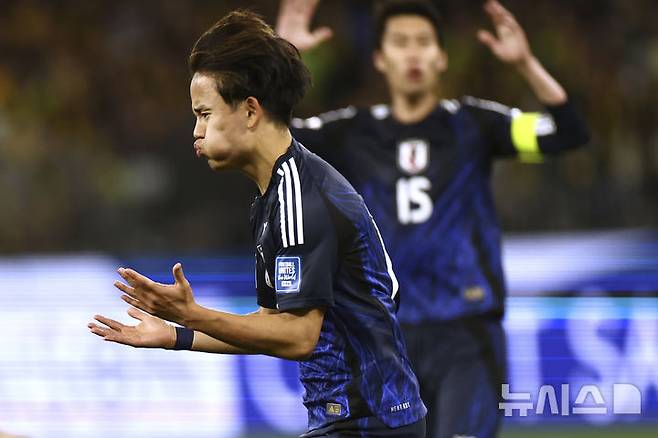 [퍼스=AP/뉴시스] 일본 축구 국가대표 구보 다케후사. 2025. 06. 05.