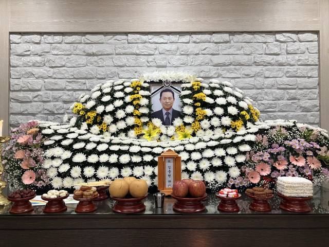 ▲태안화력발전소에서 일하다 사망한 고 김충현 씨의 빈소. ⓒ프레시안(손가영)