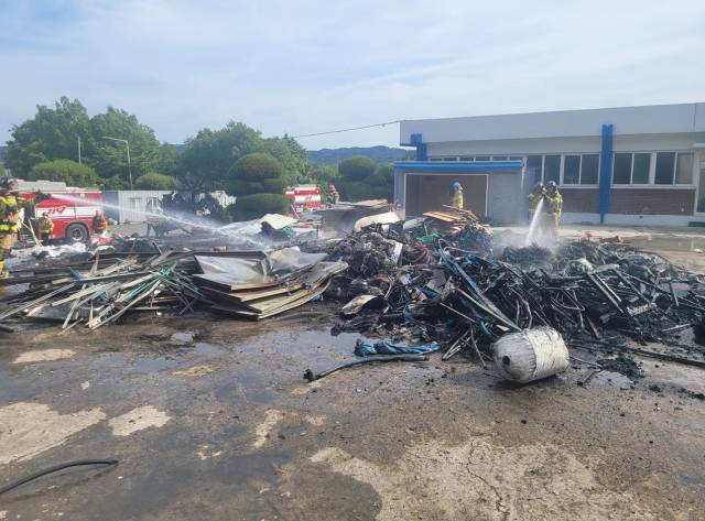 ▲ 유강정수장 화재 ⓒ 경북소방본부 제공