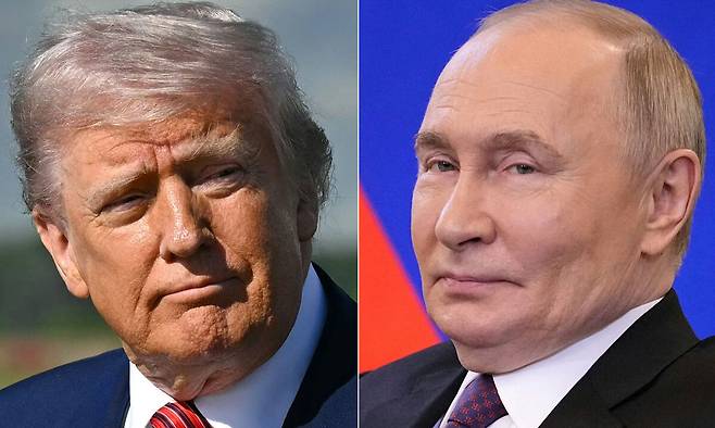 도널드 트럼프 미국 대통령(왼쪽), 블라디미르 푸틴 러시아 대통령. AFP연합뉴스