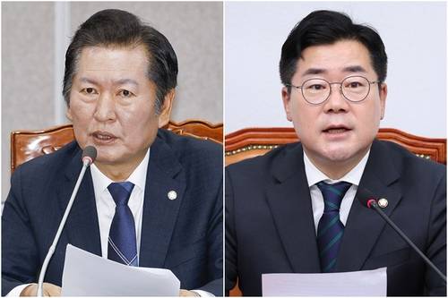 정청래 의원(왼쪽)-박찬대 원내대표 [연합뉴스 자료사진]