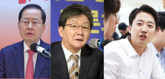 홍준표 전 대구시장·유승민 전 의원·이준석 개혁신당 의원. 연합뉴스.