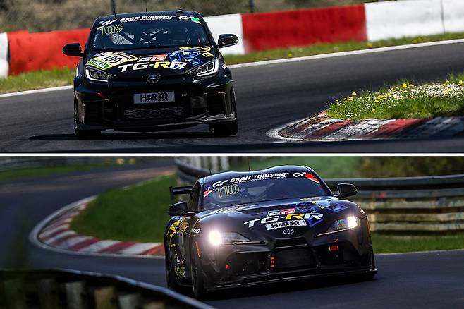 뉘르부르크링에 출전할 GR 야리스, GR 수프라 GT4 에보 2. 사진: 김학수 기자