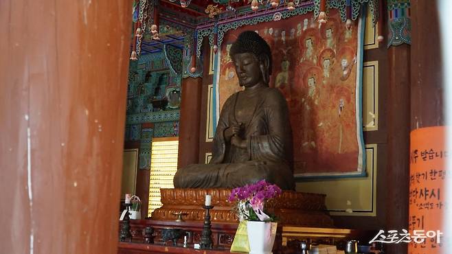 장흥 가지산 보림사가 소장한 대표적인 문화재중 하나인 국보 철조비로자나불좌상           장흥｜김재범 기자 oldfield@donga.com