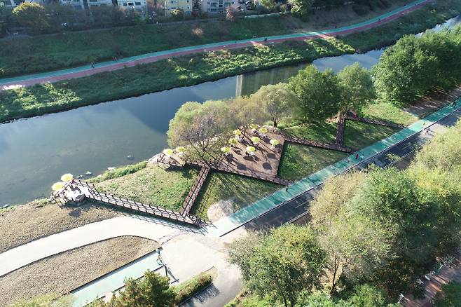 중랑천 발물쉼터. 사진=의정부시청