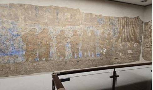 아프로시압 역사박물관 벽화, '고구려 사신'. [사진=윤영선]