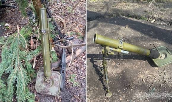 러시아 쿠르스크 최전선에서 외부에 공개된 적 없는 희귀한 북한제 60㎜ 및 140㎜ 박격포 등이 포착됐다고 현지 군사 전문 채널들이 전했다. 사진은 북한제 60㎜ 박격포. 텔레그램