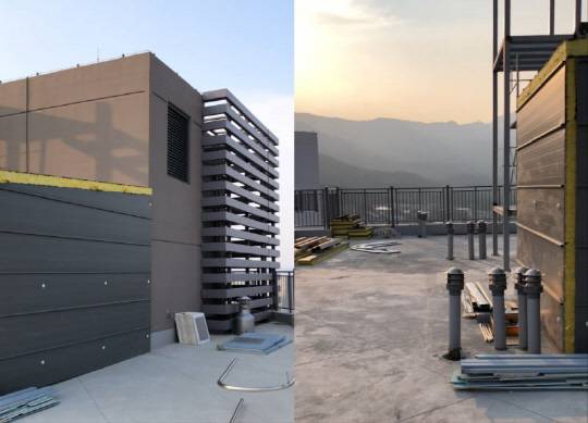 대공진지가 설치되고 있는 서울 강북구 미아동 소재 A아파트 옥상 모습. [입주민 제공]