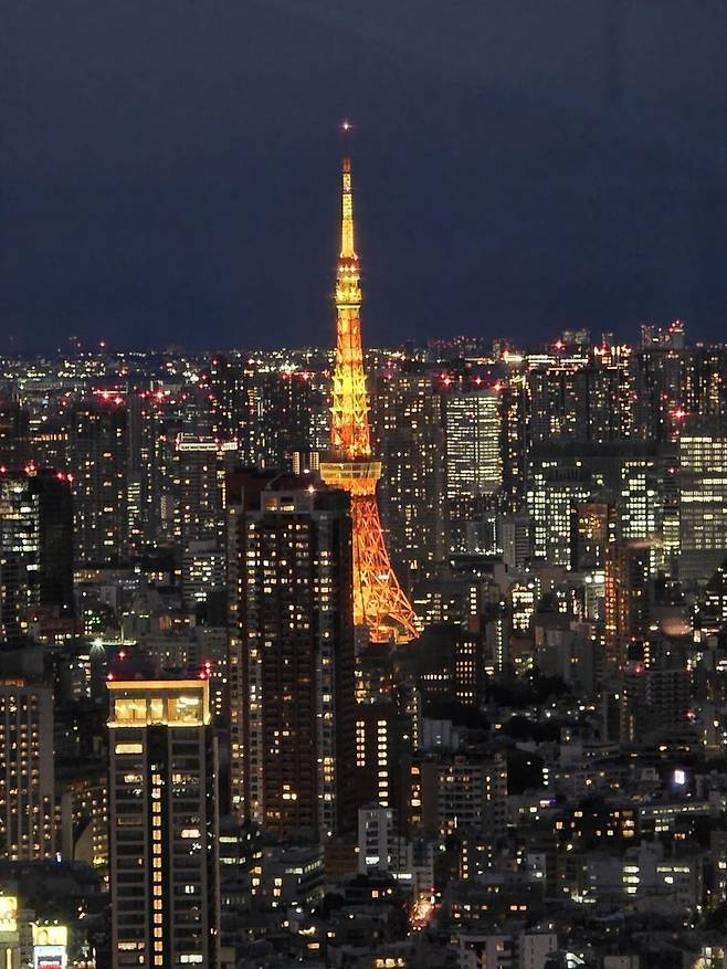 일본 도쿄 시부야스카이에서 찍은 전망대 풍경 사진