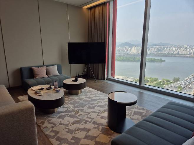 서울 영등포구 여의도 '파크원 타워2' 22층에 조성된 임차인을 위한 프라이빗 공간 사진=전민경 기자