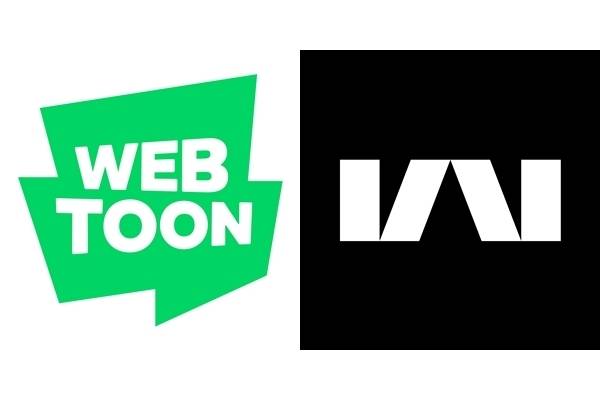 Logos of Naver Webtoon (left) and Kakao Webtoon