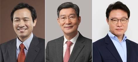 (왼쪽부터) 정무수석 우상호, 민정수석 오광수, 홍보수석 이규연. 대통령실 제공