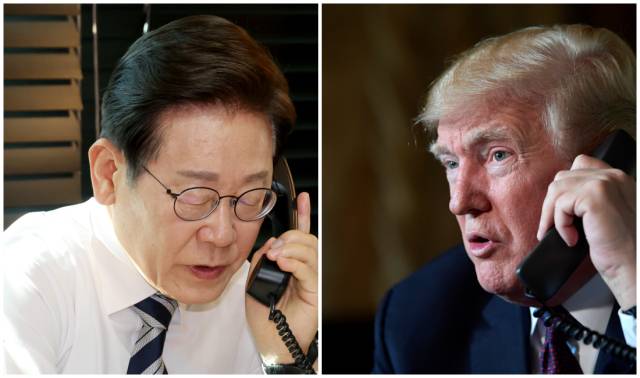 이재명 대통령과 도널드 트럼프 미국 대통령이 6일 첫 전화 통화를 통해 조속한 한미 정상회담 개최 등을 논의했다. 연합뉴스