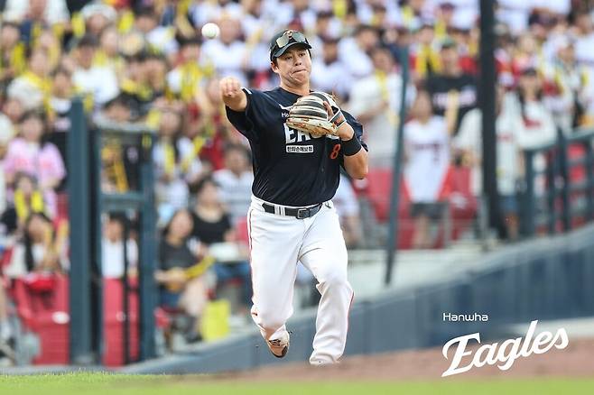 ▲ 최근 타격이 부진한 노시환은 다시 일주일을 찜찜하게 마감했다 ⓒ한화이글스