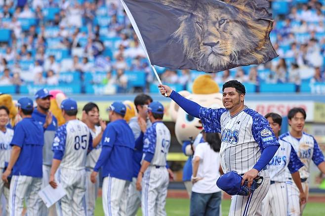 첫 완봉승을 거둔 아리엘 후라도 [삼성 라이온즈 제공. 재판매 및 DB 금지]