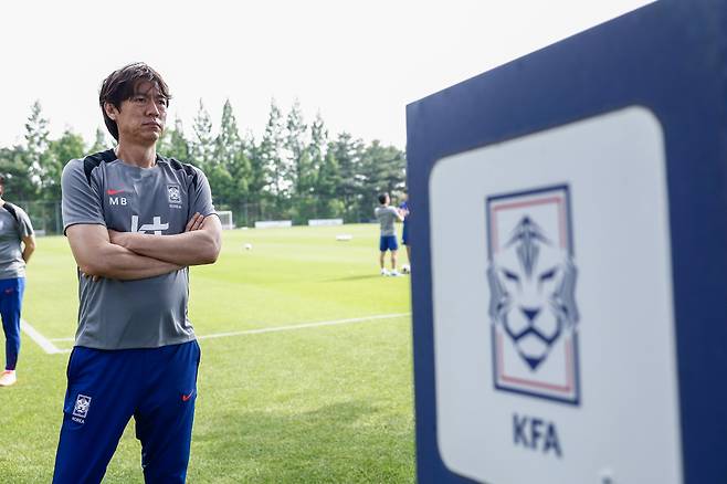 파주NFC/ 2026 FIFA 북중미 월드컵 3차예선/ 한국 vs 쿠웨이트/ 훈련/ 홍명보 감독/ 사진 김정욱