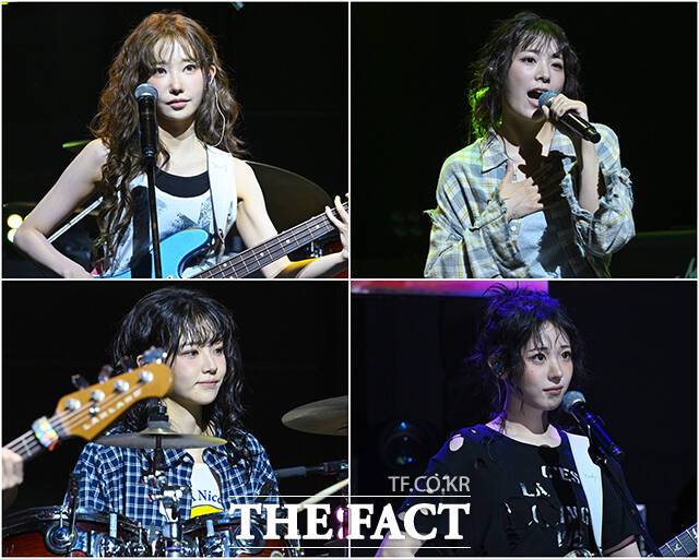 그룹 QWER(큐더블유이알)의 마젠타와 시연, 히나, 쵸단(왼쪽 위부터 시계방향으로)이 미니 3집 '난 네 편이야, 온 세상이 불협일지라도'로 컴백했다. 이번 앨범을 통해 공감도 얻고 위로도 전하고 싶다는 바람이다. /서예원 기자