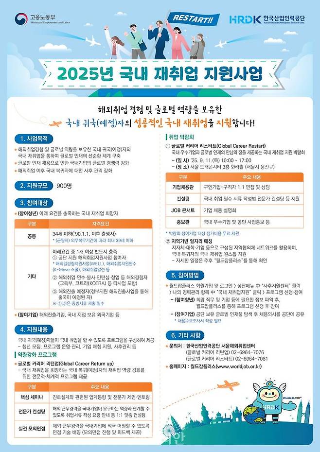 2025 국내 재취업 지원사업 홍보 리플렛. ⓒ한국산업인력공단